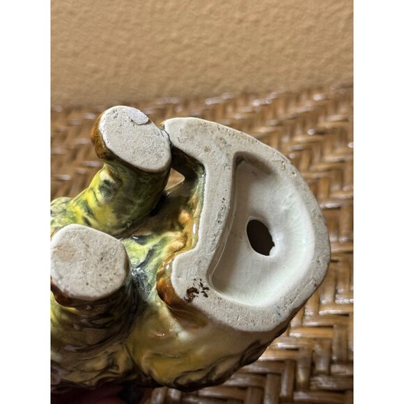 Vintage Porcelain Ceramic Cat Figurine With Red Bow Stands 5" - Picture 6 of 8